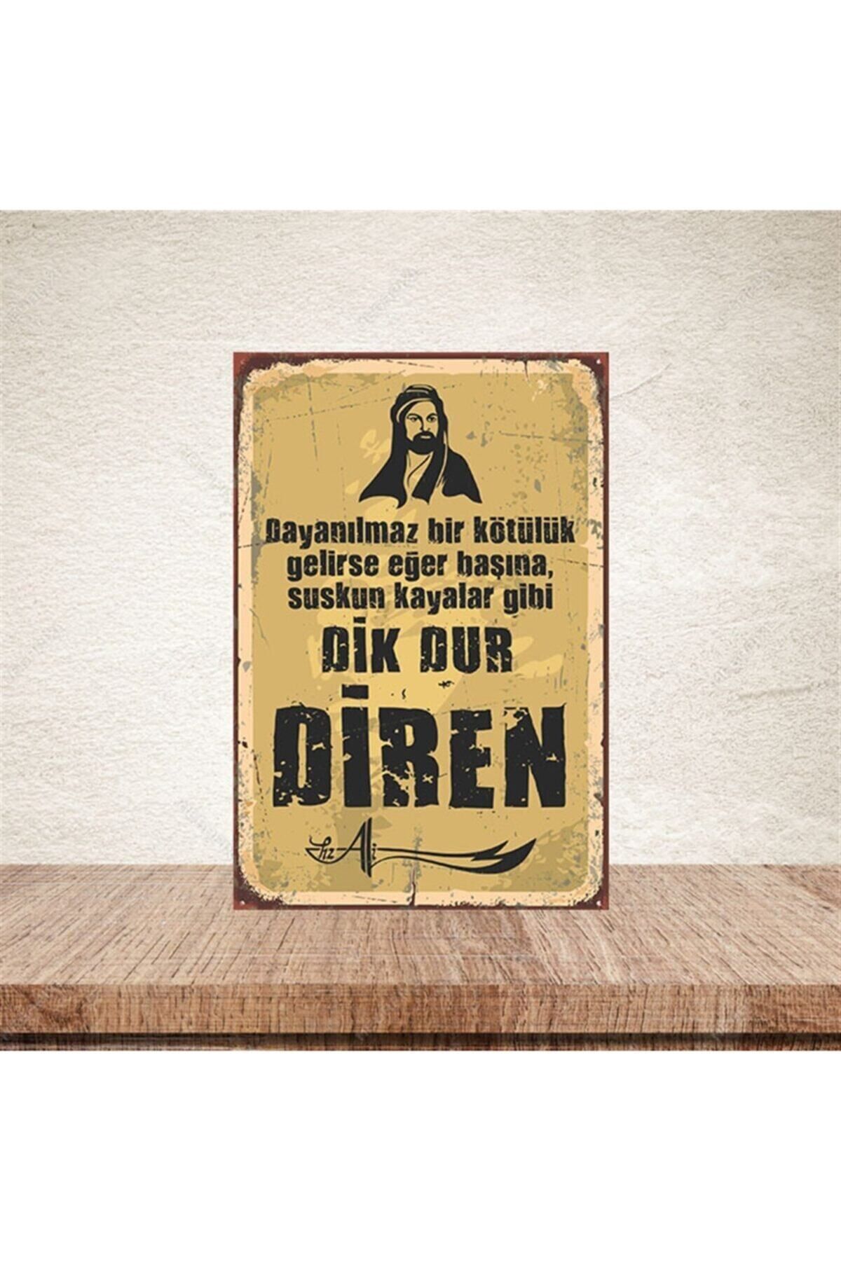 TAKIFİX Dik Dur Diren 20-30 cm Retro Ahşap Poster