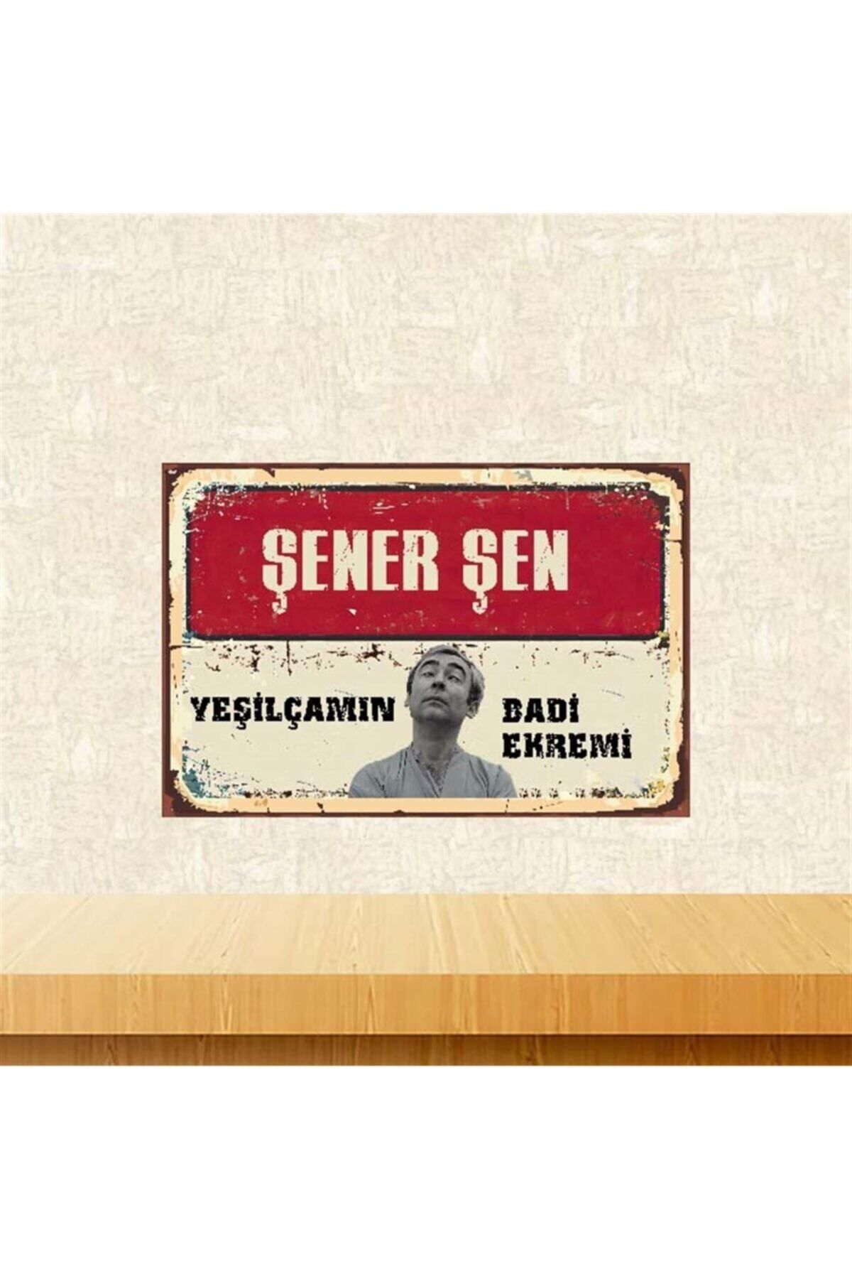 TAKIFİX Şener Şen Yeşilçamın Badi Ekremi 20-30 cm Retro Ahşap Poster