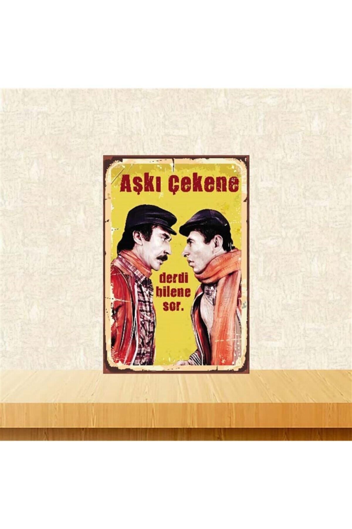 TAKIFİX Aşkı Çekene Derdi Bilene Sor 20 30 cm Retro Ahşap Poster