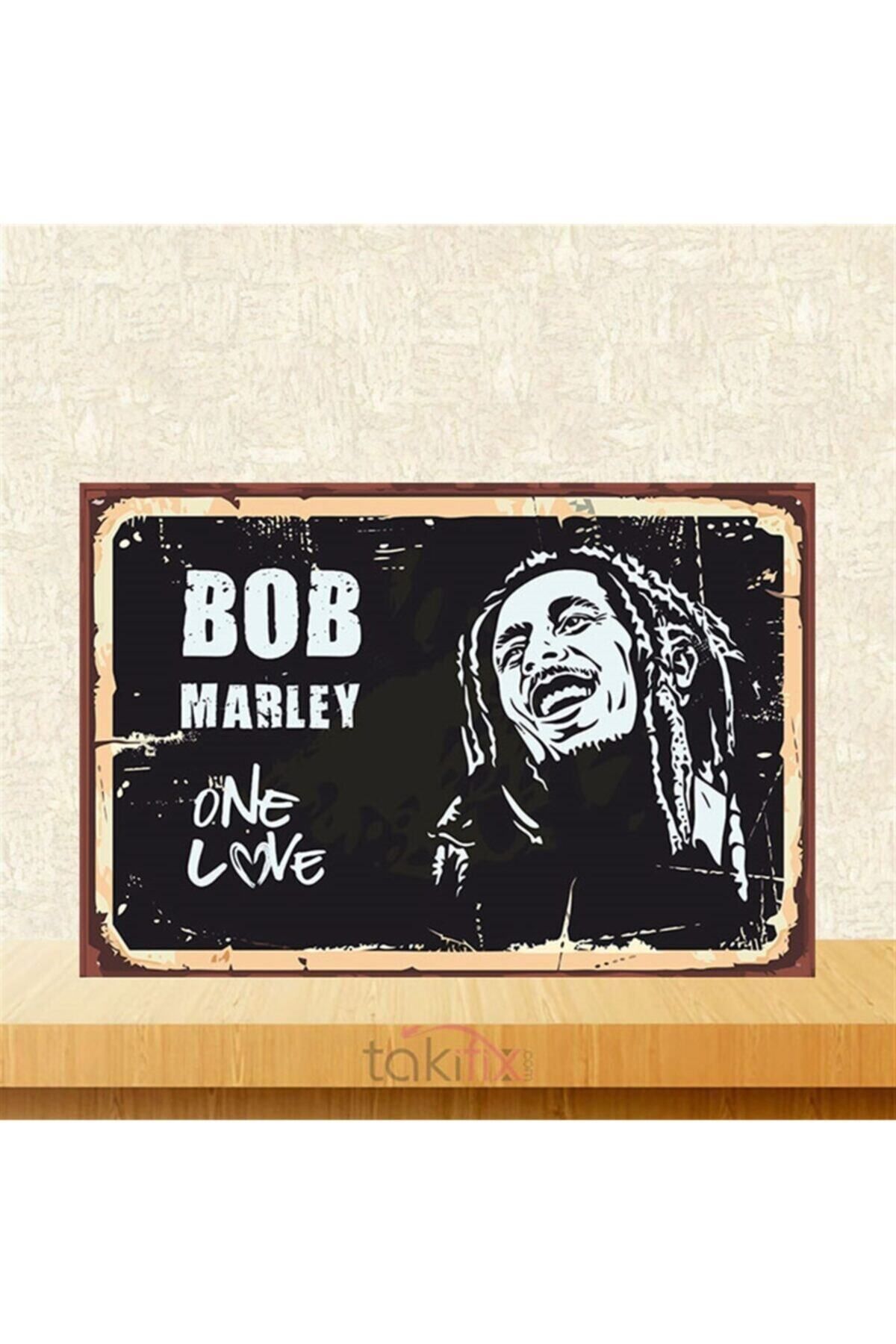 TAKIFİX Bob Marley 20-30 Cm Retro Ahşap Poster