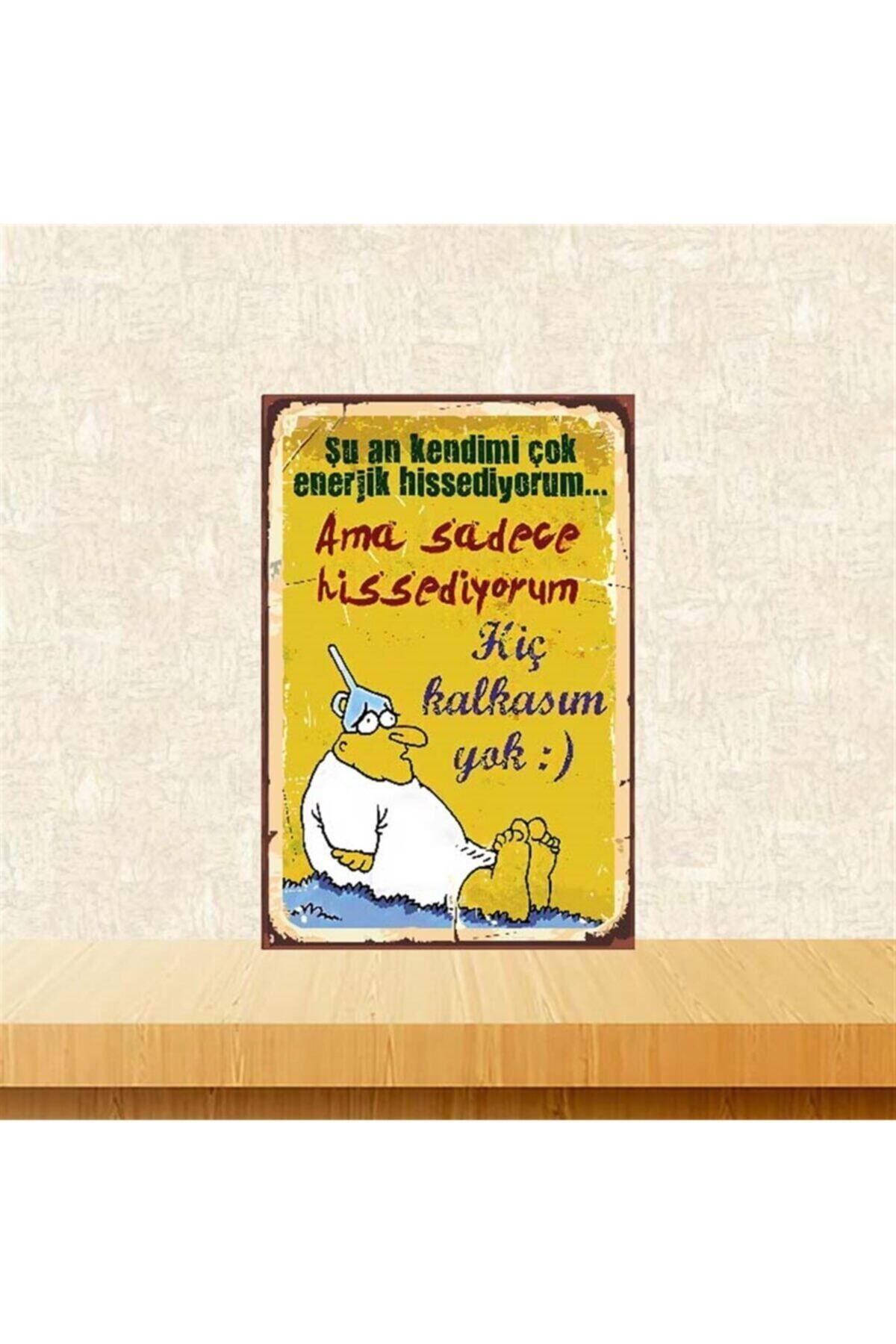 TAKIFİX Hiç Kalkasım Yok 20-30 Cm Retro Ahşap Poster