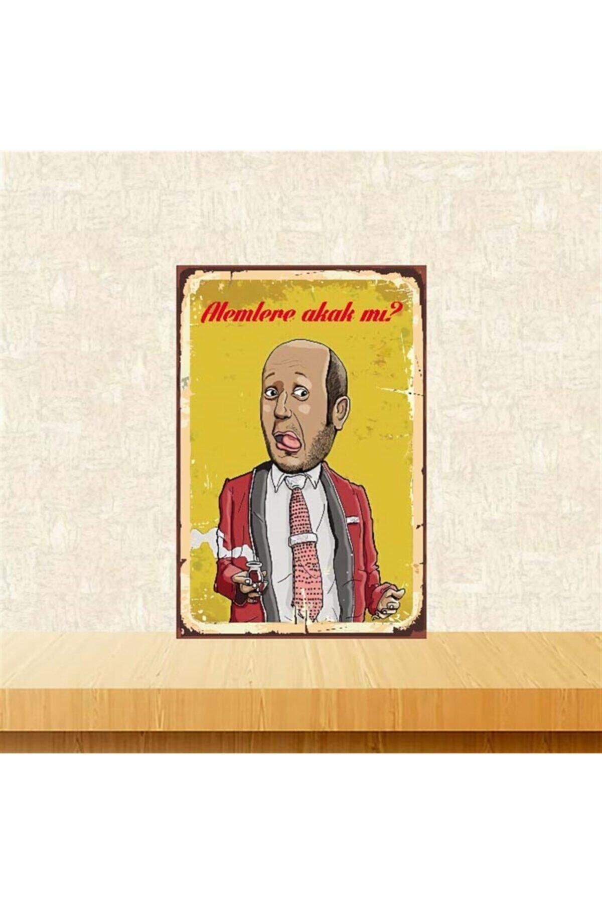 TAKIFİX Alemlere Akak Mı Retro Ahşap Poster 20-30 cm