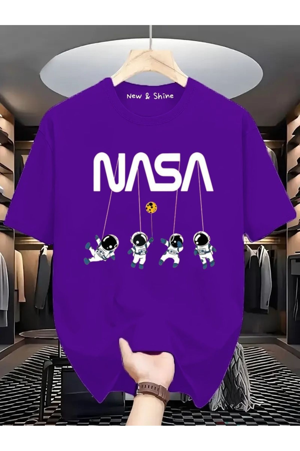 New Shine NASA Baskılı Oversize T-Shirt