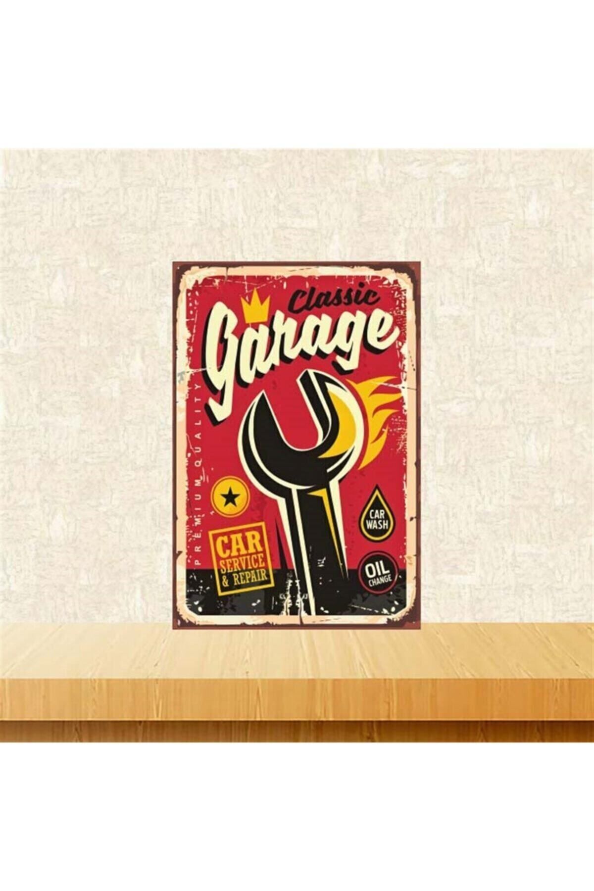 TAKIFİX Garage Retro Ahşap Poster