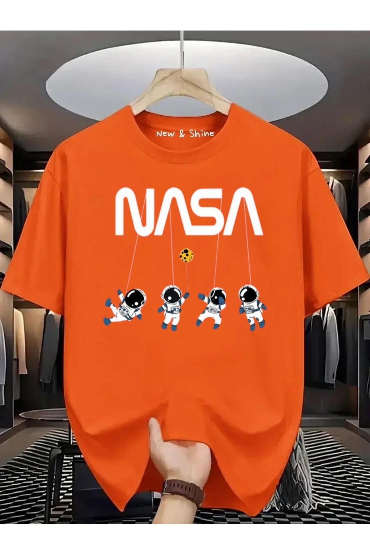 New Shine NASA Baskılı Oversize T-Shirt