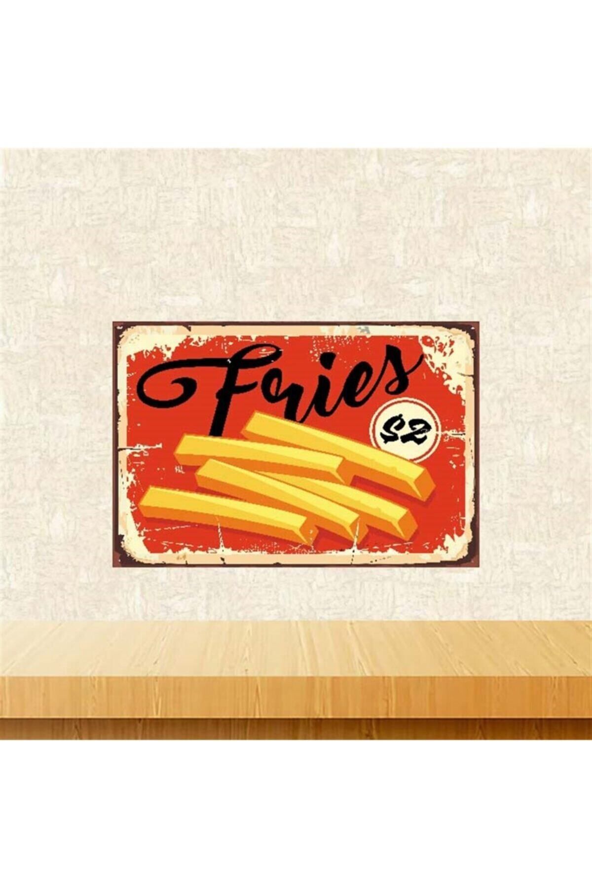 TAKIFİX Fries Retro Ahşap Poster