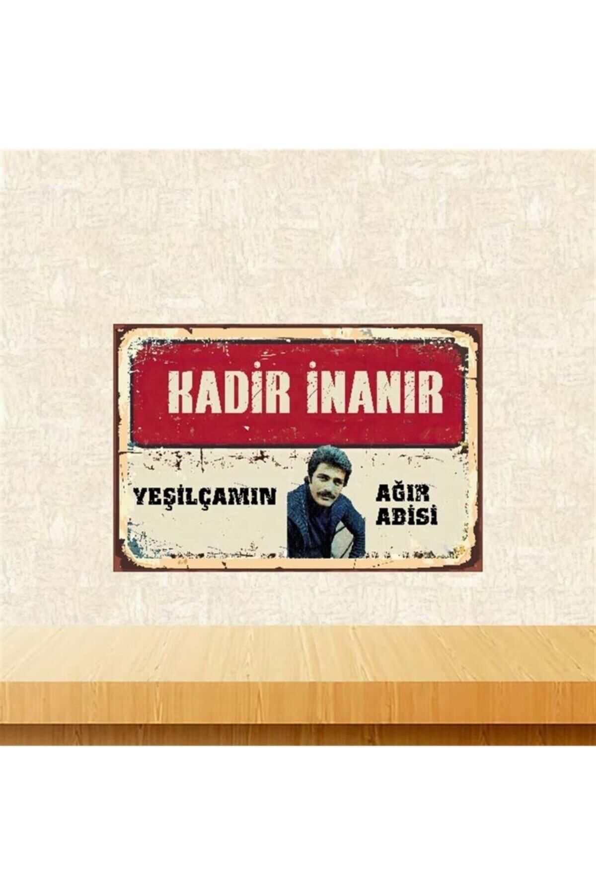 TAKIFİX Kadir Inanır Yeşilçamın Ağır Abisi 20-30 Cm Retro Ahşap Poster