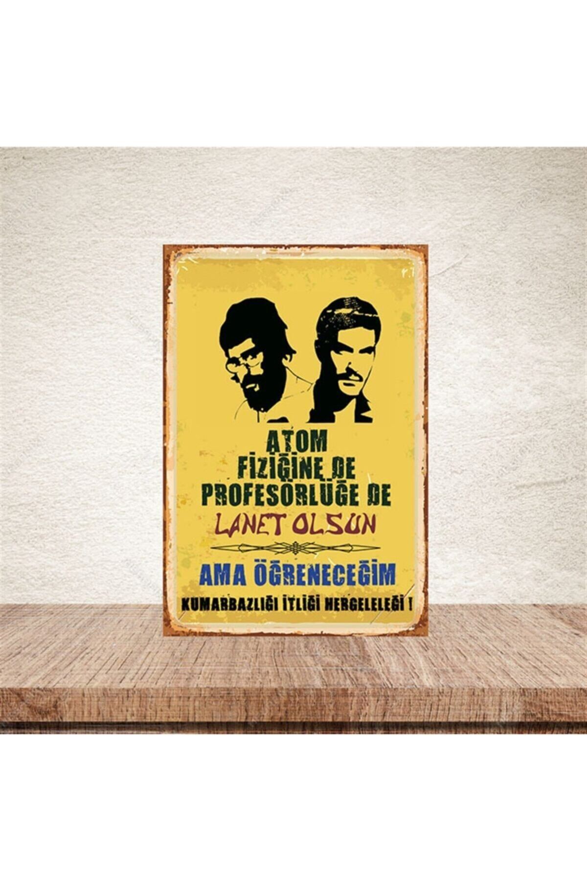 TAKIFİX Lanet Olsun 20x30cm Retro Ahşap Poster