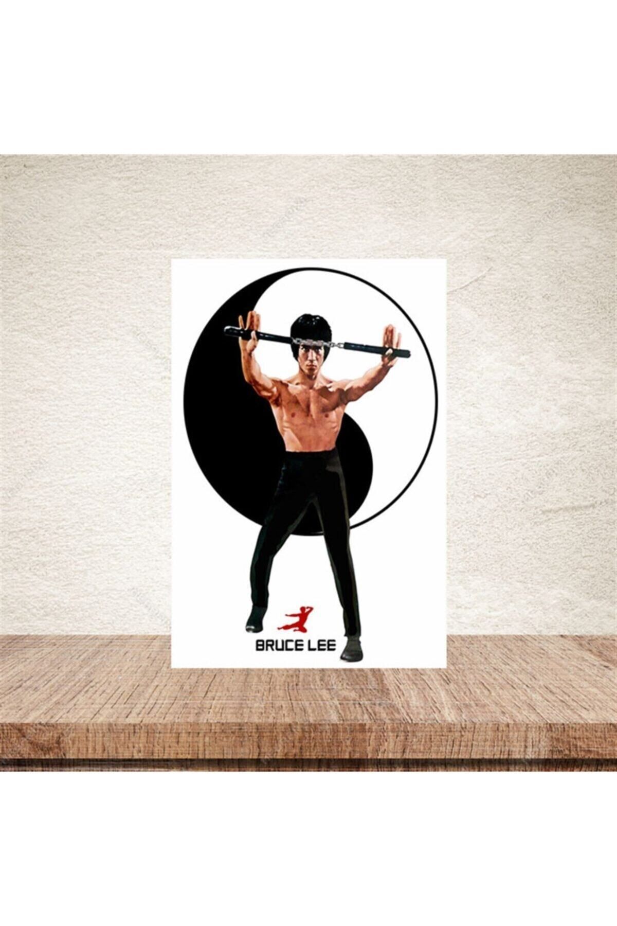 TAKIFİX Bruce Lee 20-30 cm Retro Ahşap Poster