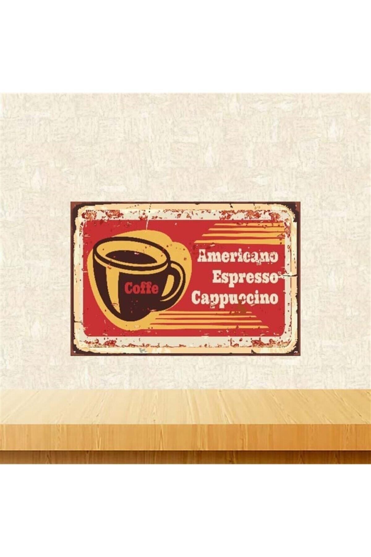 TAKIFİX Coffee 20-30 Cm Retro Ahşap Poster