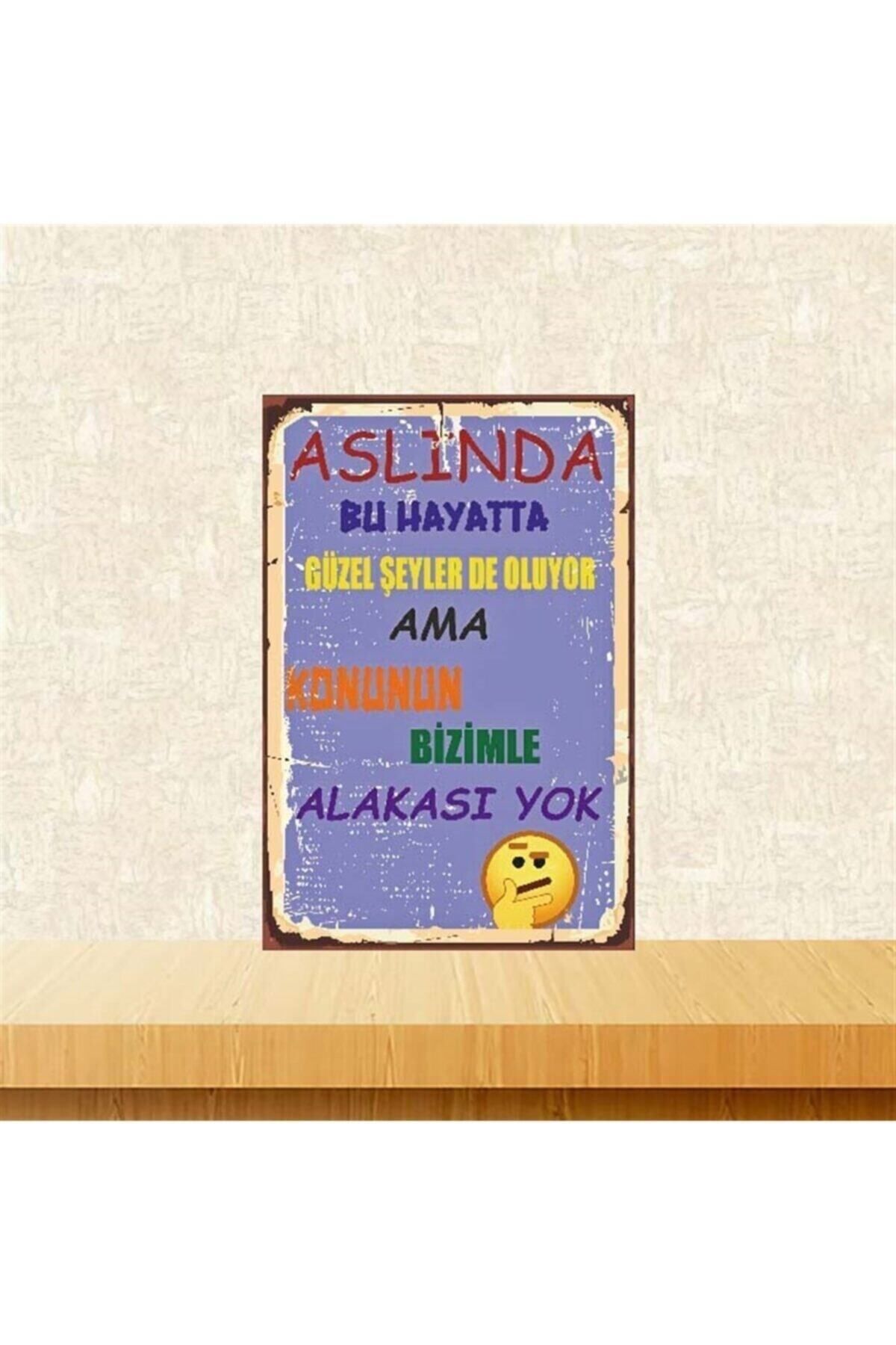 TAKIFİX Konunun Bizimle Alakası Yok 20-30 Cm Retro Ahşap Poster Tkfx3667