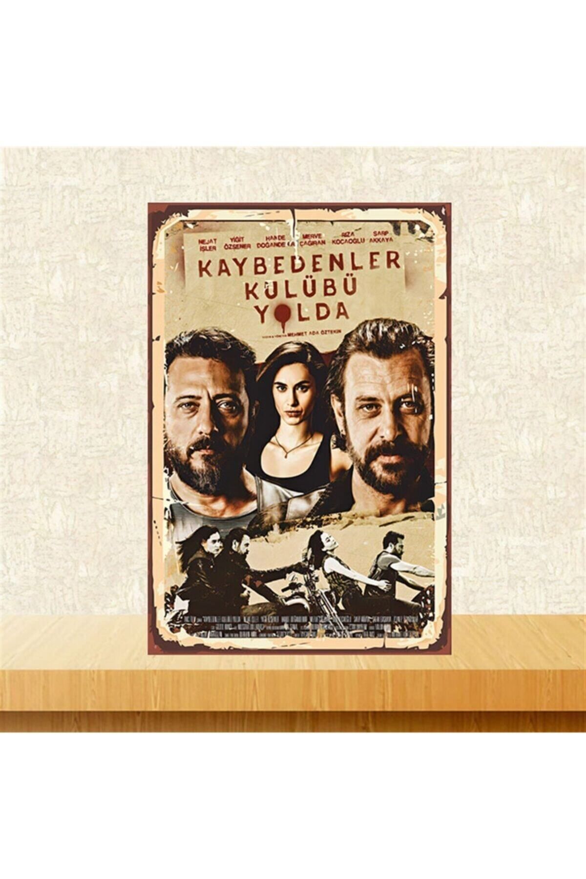 TAKIFİX Kaybedenler Kulübü Yolda 20-30 Cm Retro Ahşap Poster