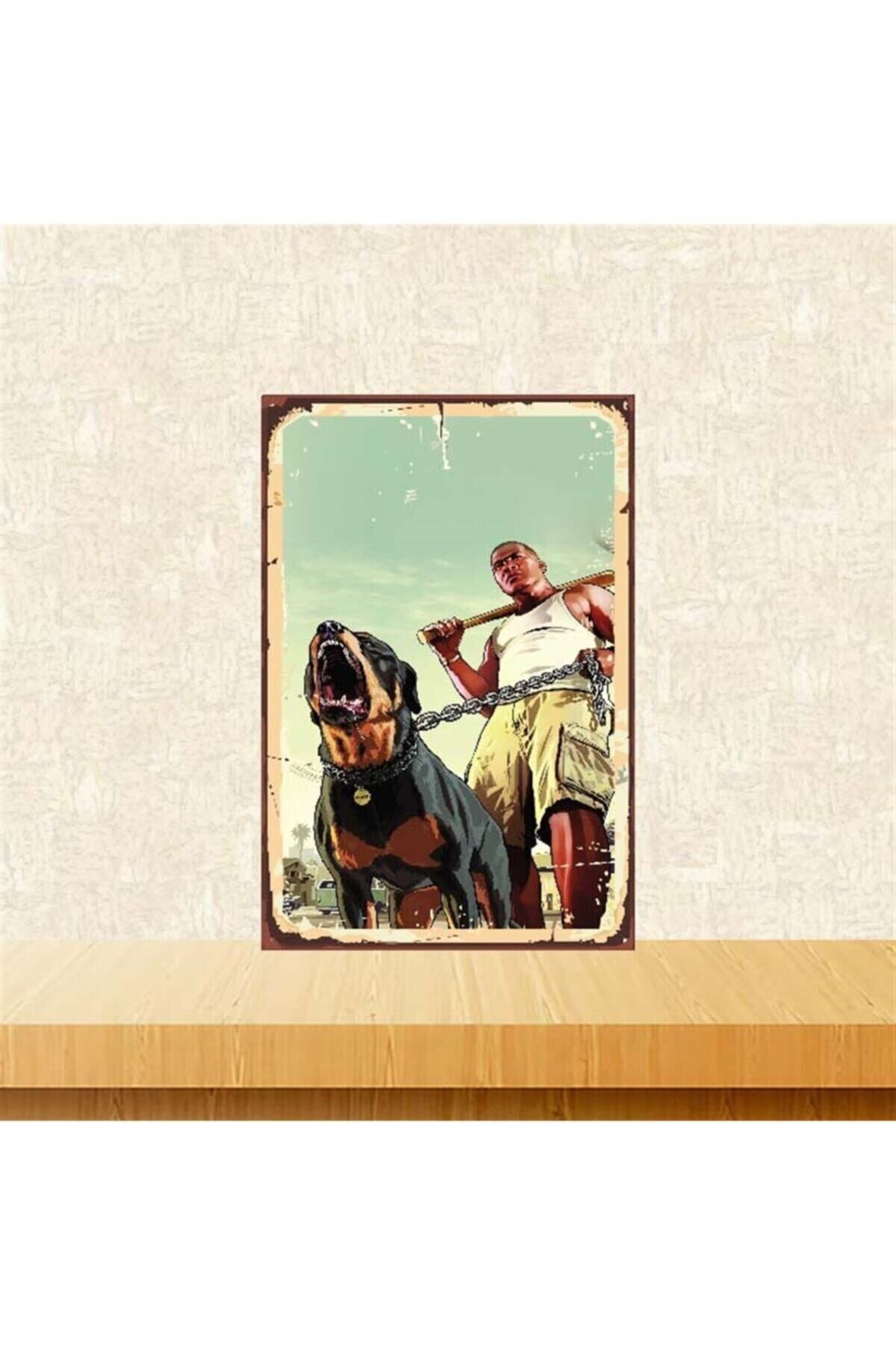 TAKIFİX Gta San Andreas 20-30 Cm Retro Ahşap Poster