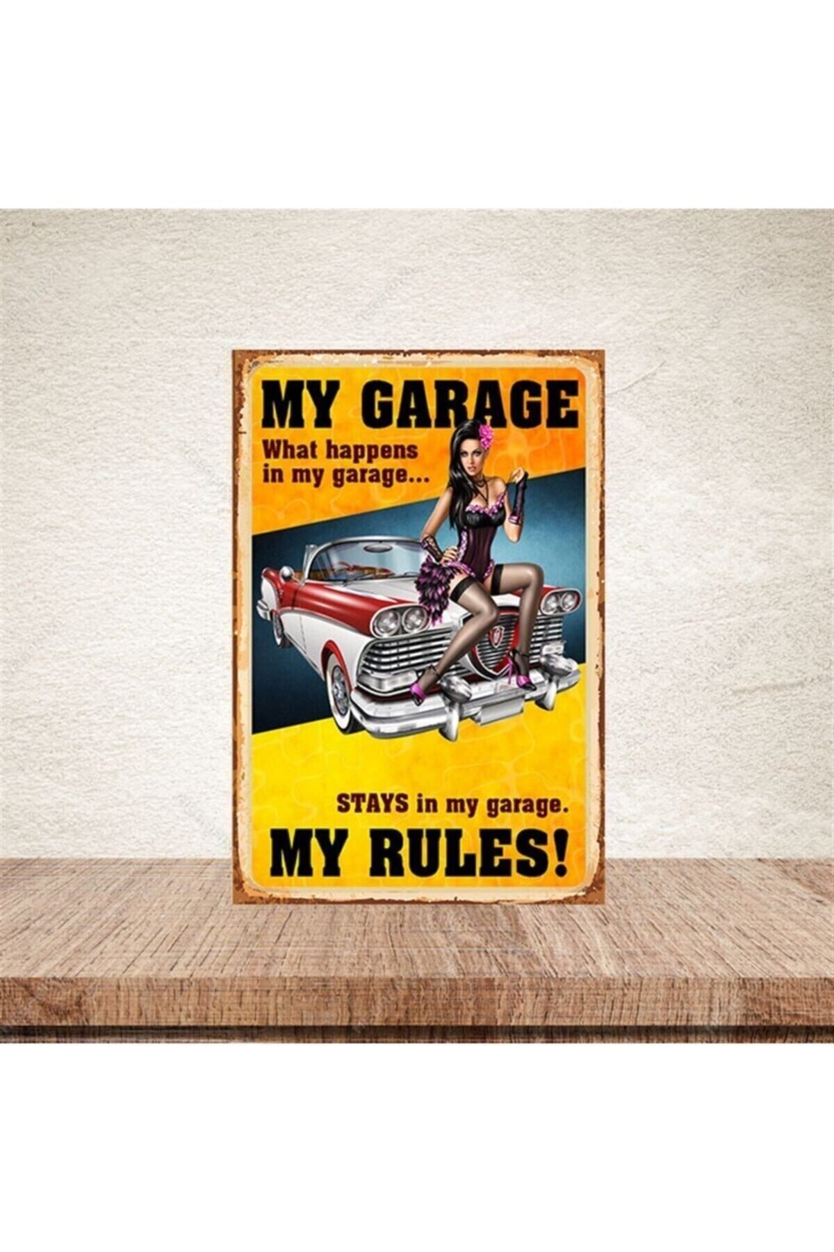 TAKIFİX My Garage 20-30 Cm Retro Ahşap Poster