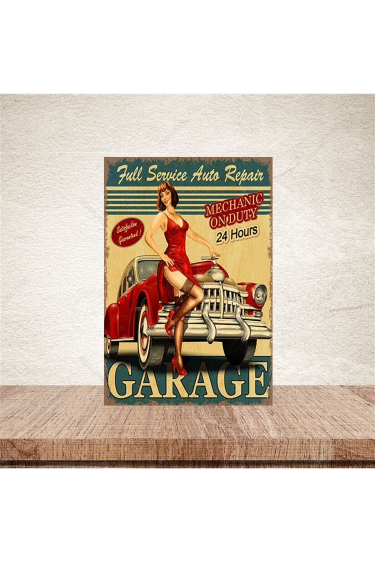 TAKIFİX Mechanic On Duty Retro Ahşap Poster