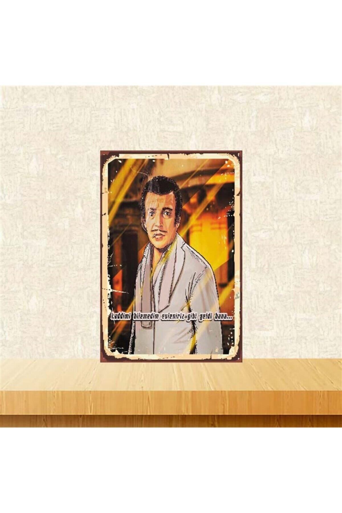 TAKIFİX Haddimi Bilemedim Sadri Alışık 20-30 Cm Retro Ahşap Poster Tkfx4060