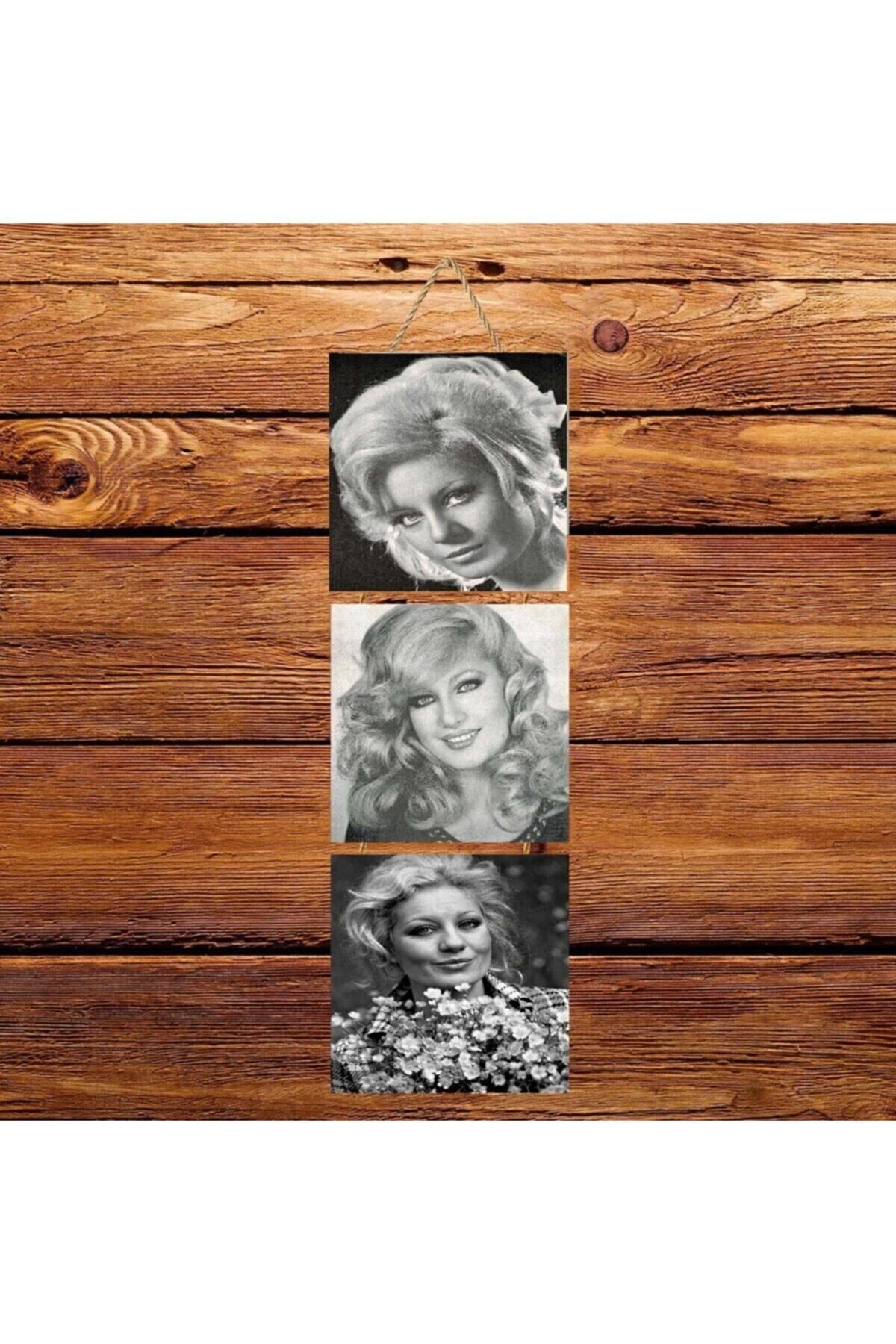 TAKIFİX Emel Sayın Üçlü Retro Ahşap Poster Ü122