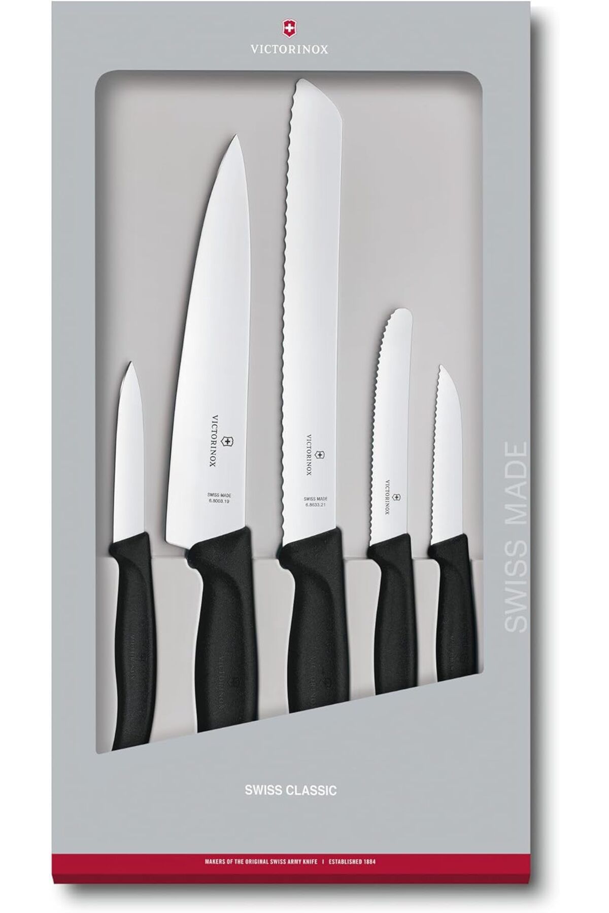 MEGOBİNE WHERE Vict.Swiss Classic Biçak Seti 5'li, Kutulu, 6.7133.5gr, Siyah ZTML SYFT 1139610