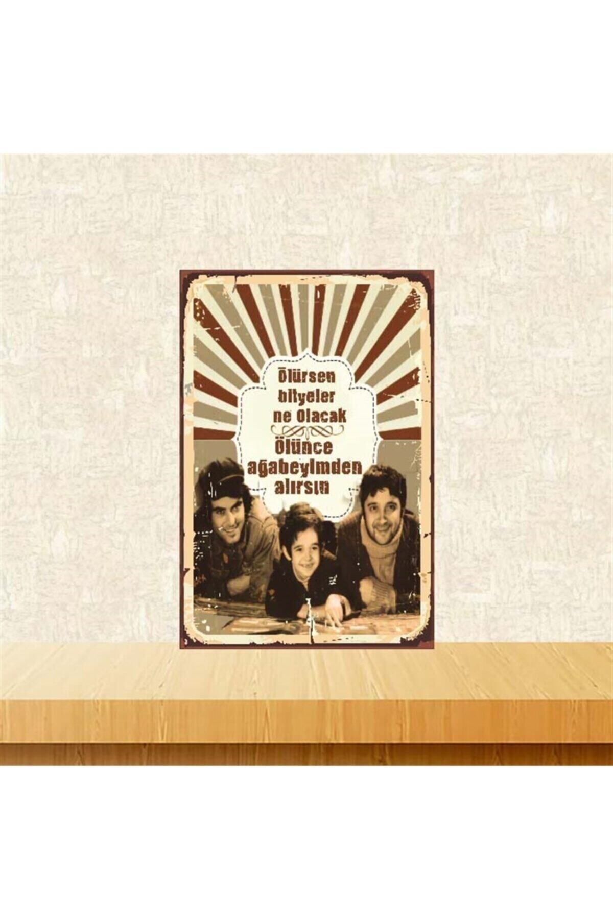 TAKIFİX Ölürsen Bilyeler Ne Olacak Canım Kardeşim 20-30 Cm Retro Ahşap Poster