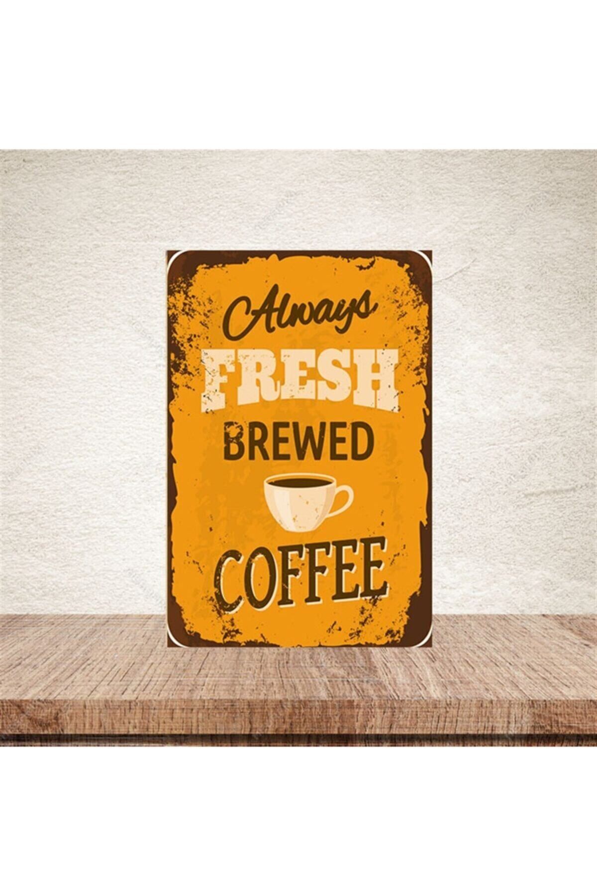 TAKIFİX Coffee Retro Ahşap Poster