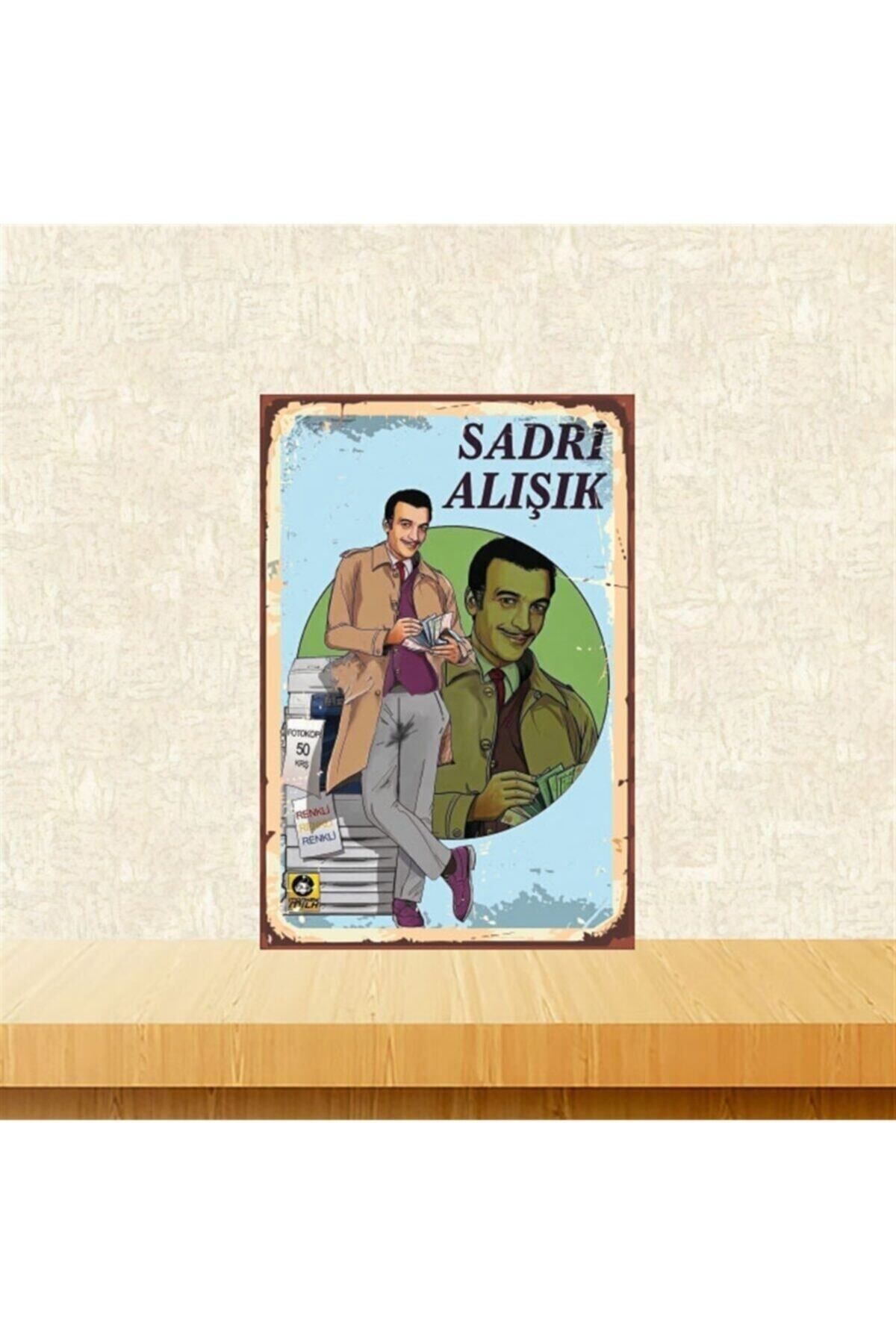 TAKIFİX Sadri Alışık 20-30 Cm Retro Ahşap Tablo Tkfx4905