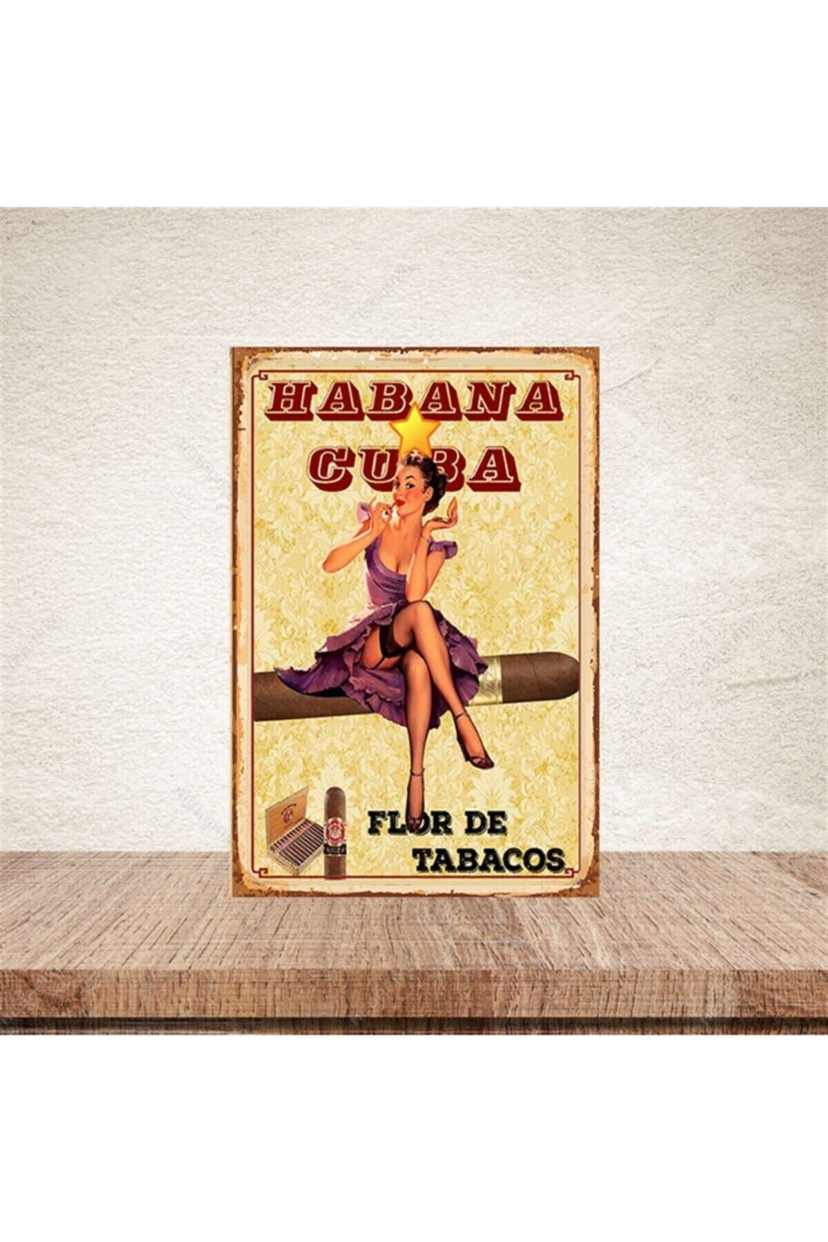 TAKIFİX Habana Cuba 20-30 cm Retro Ahşap Poster