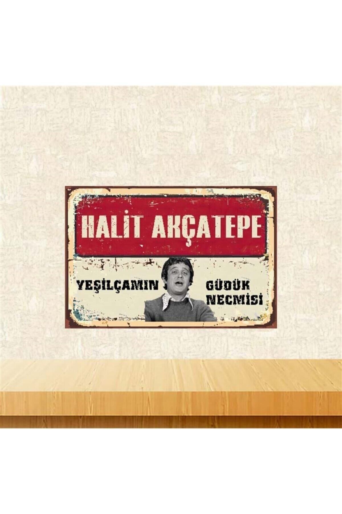 TAKIFİX Halit Akçatepe Yeşilçamın Güdük Necmisi Retro Ahşap Poster