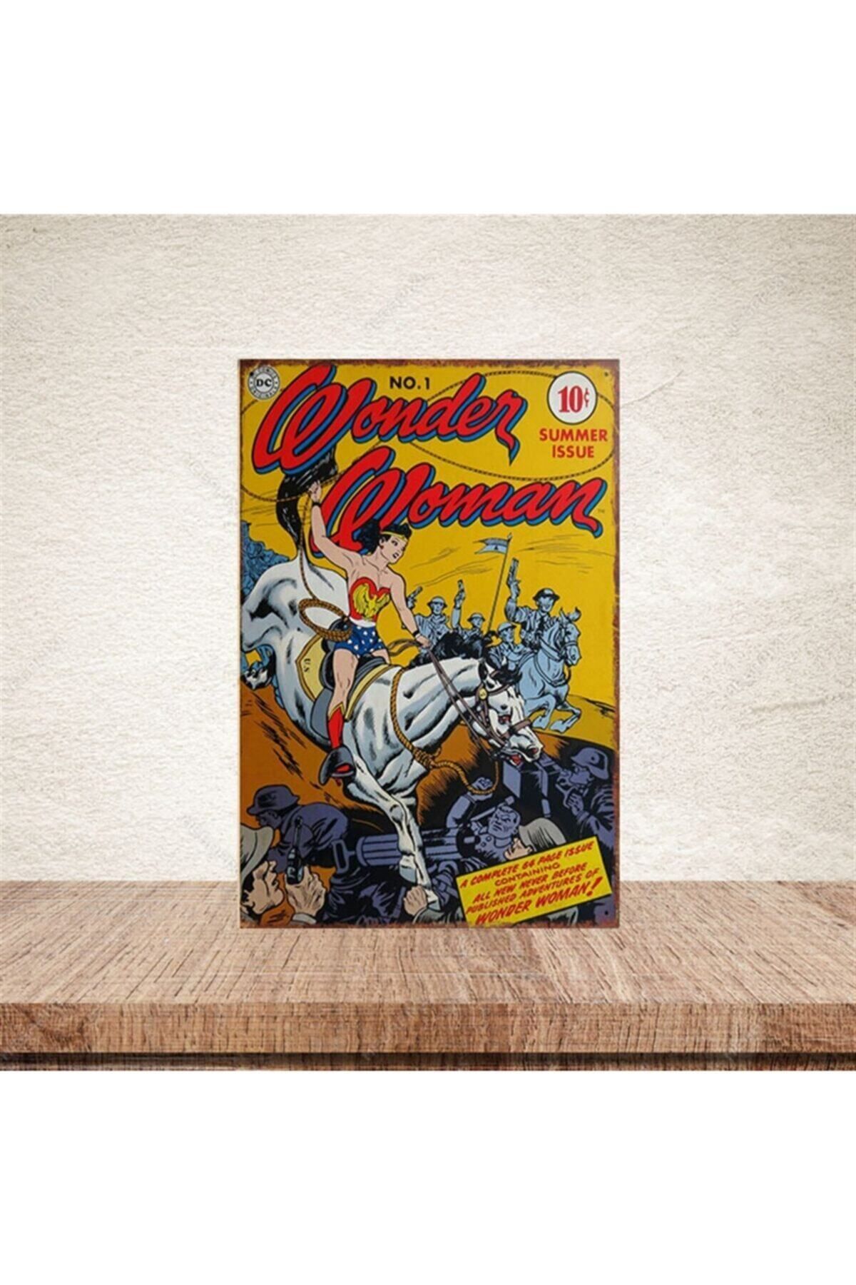 TAKIFİX Wonder Woman 20-30 Cm Retro Ahşap Poster
