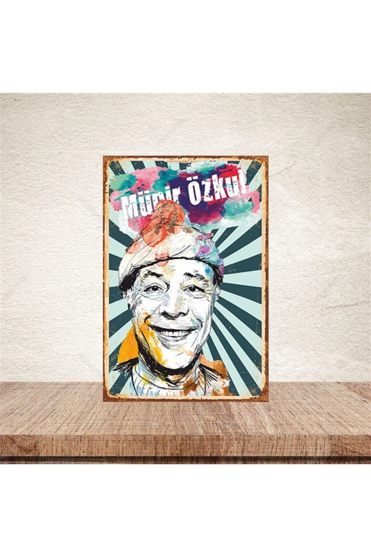 TAKIFİX Münir Özkul 20-30 Cm Retro Ahşap Poster