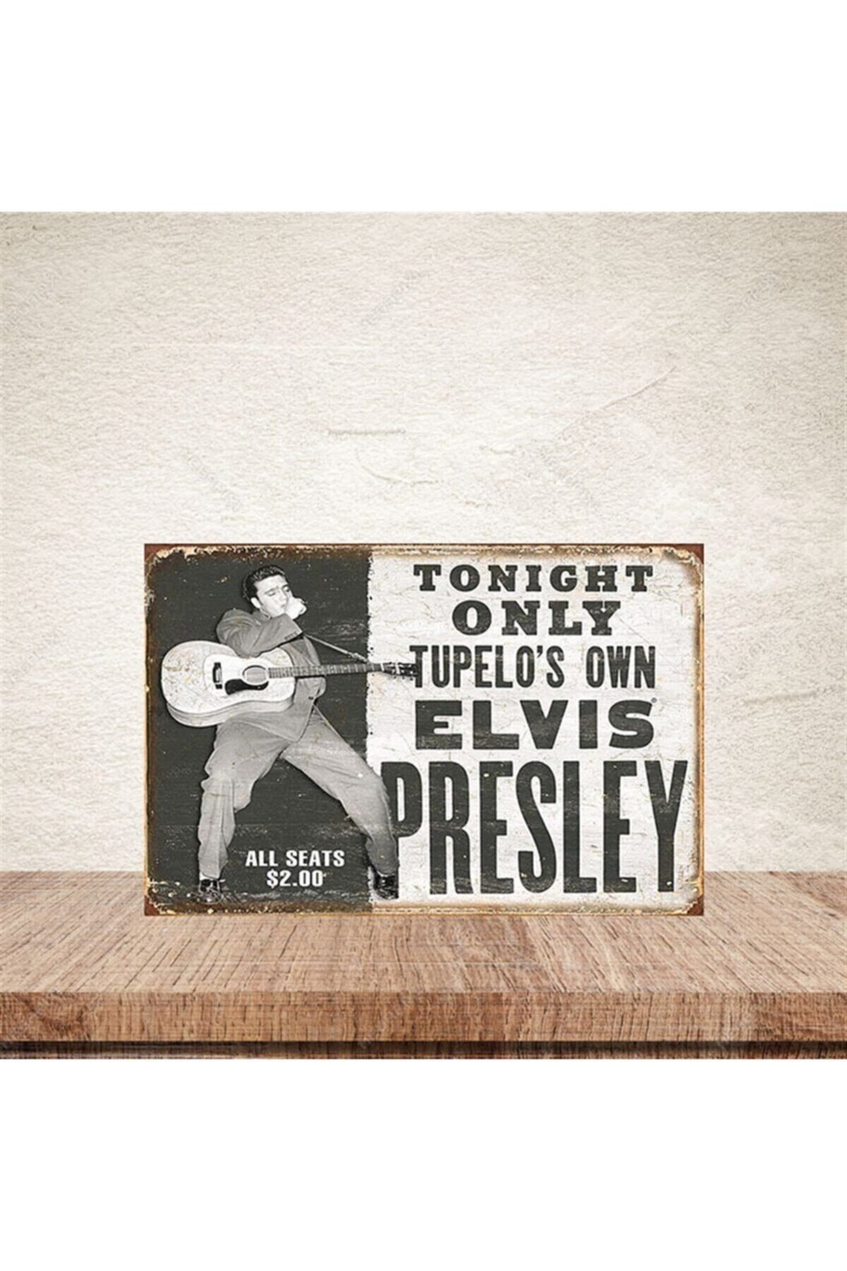 TAKIFİX Elvis Ahşap Retro Poster