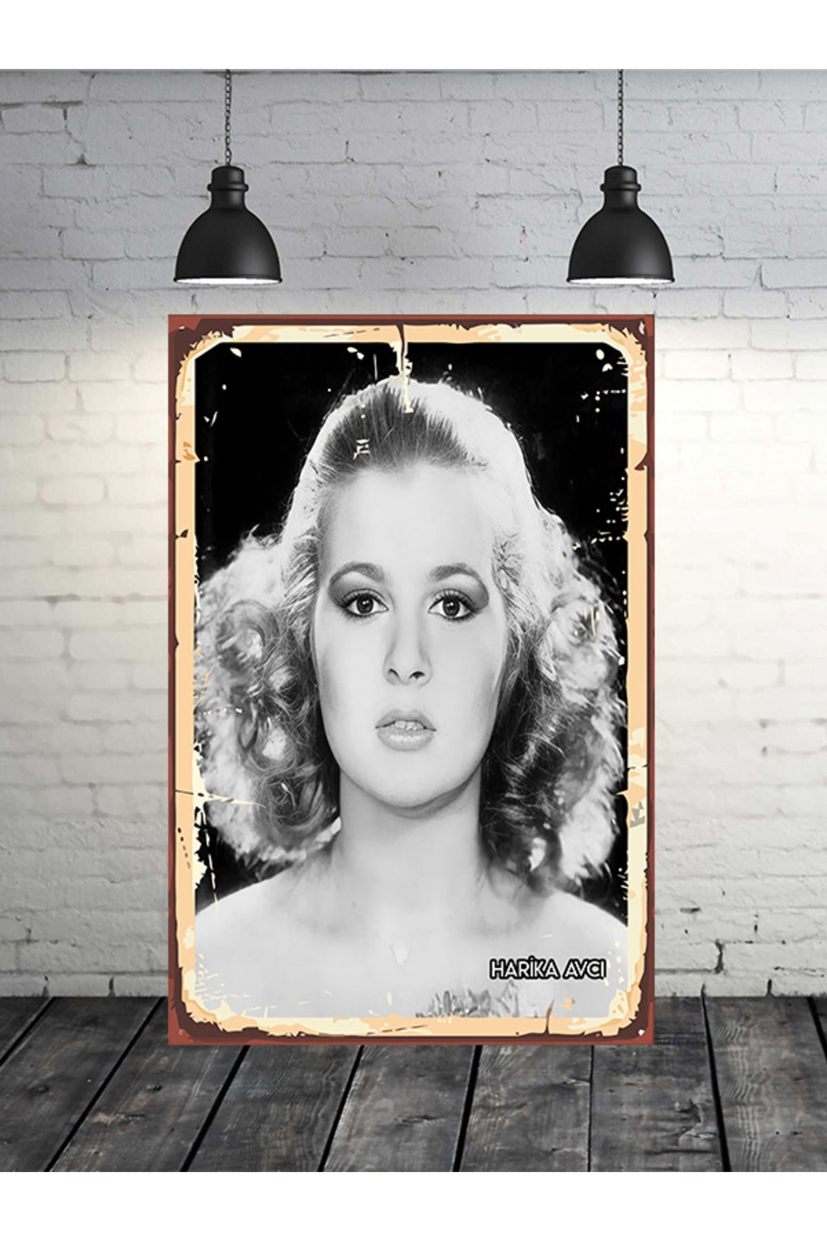 TAKIFİX Harika Avcı Siyah Beyaz Yeşilçam 20x30 Cm Retro Ahşap Tablo