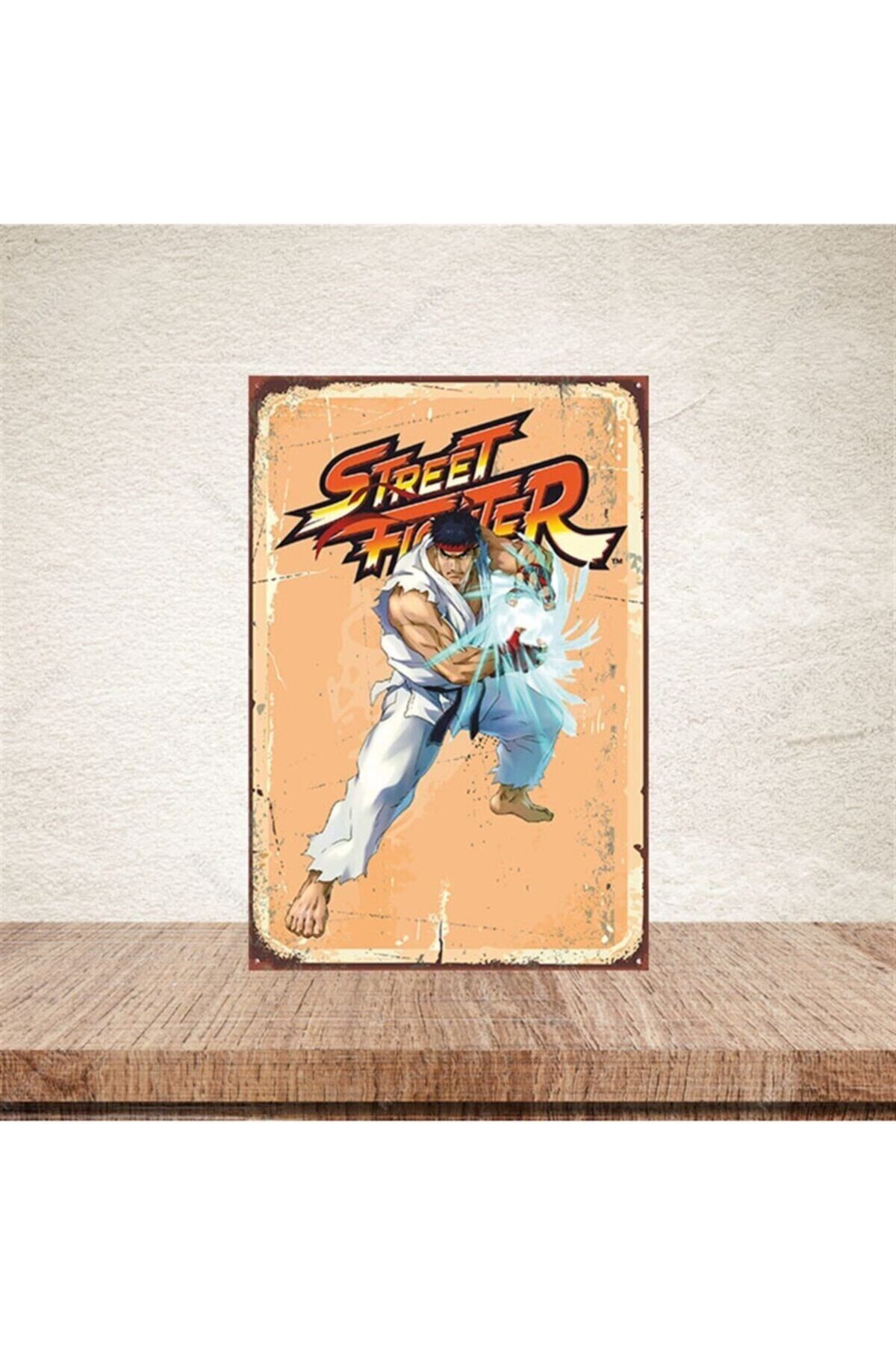 TAKIFİX Street Fighter 20-30 Cm Retro Ahşap Poster