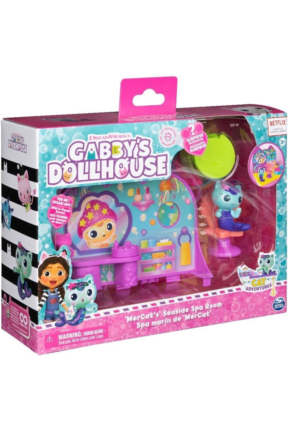MEGOBİNE WHERE Dollhouse Deluxe Room oyun seti, deniz kedicikleri, mobilya parçaları ve tematik aksesuarlar
