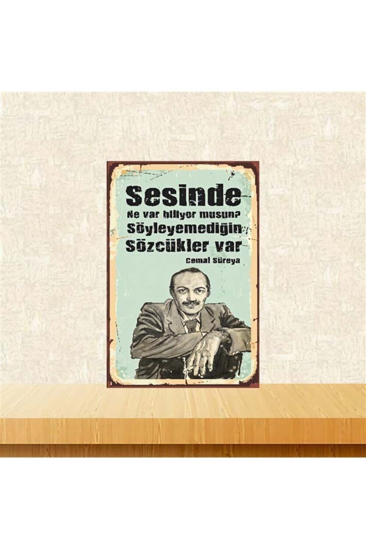 TAKIFİX Söyleyemediğin Sözcükler Cemal Süreya 20-30 Cm Retro Ahşap Poster