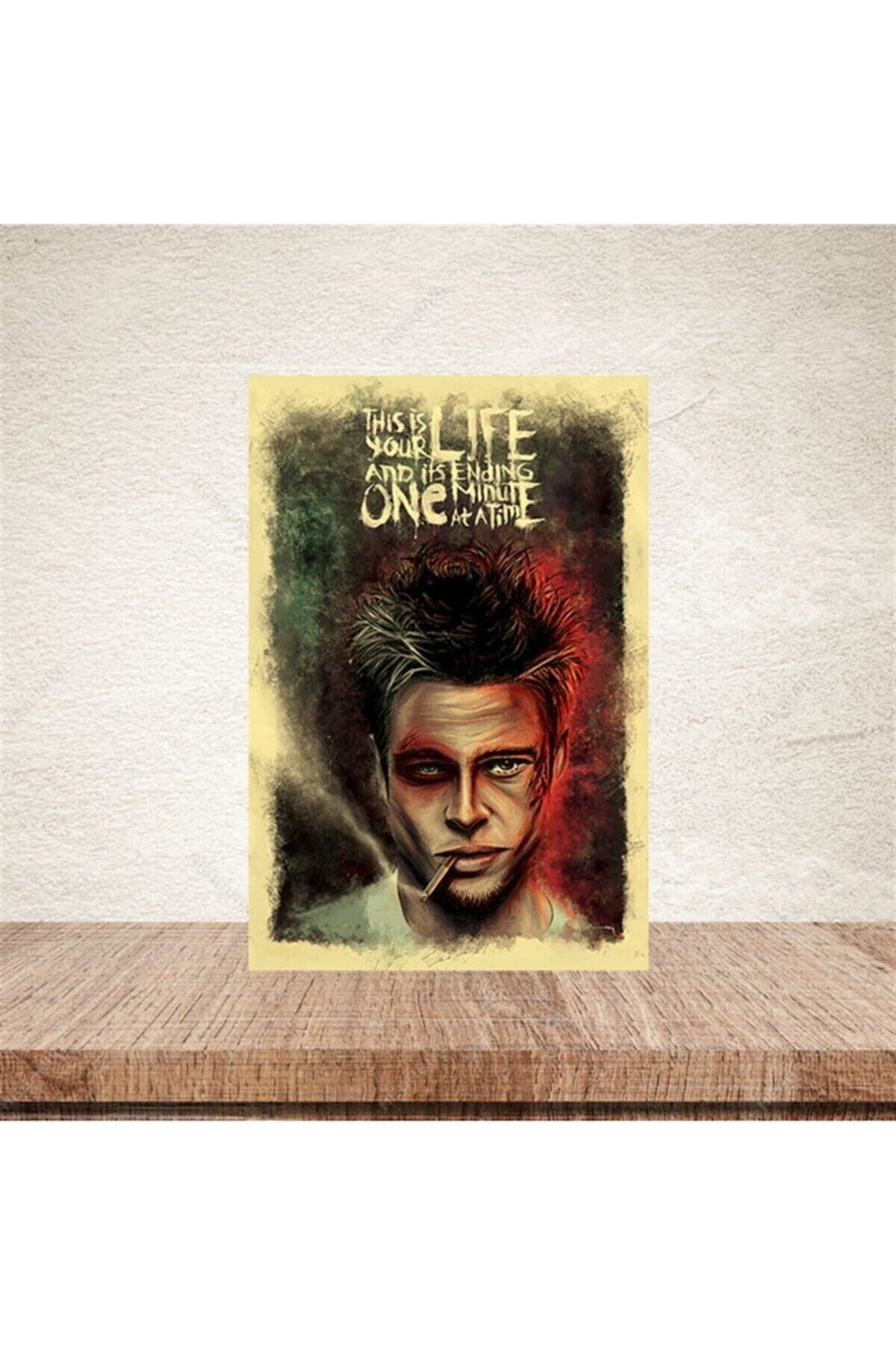 TAKIFİX Fight Club This Is Your Life 20-30 Cm Retro Ahşap Poster