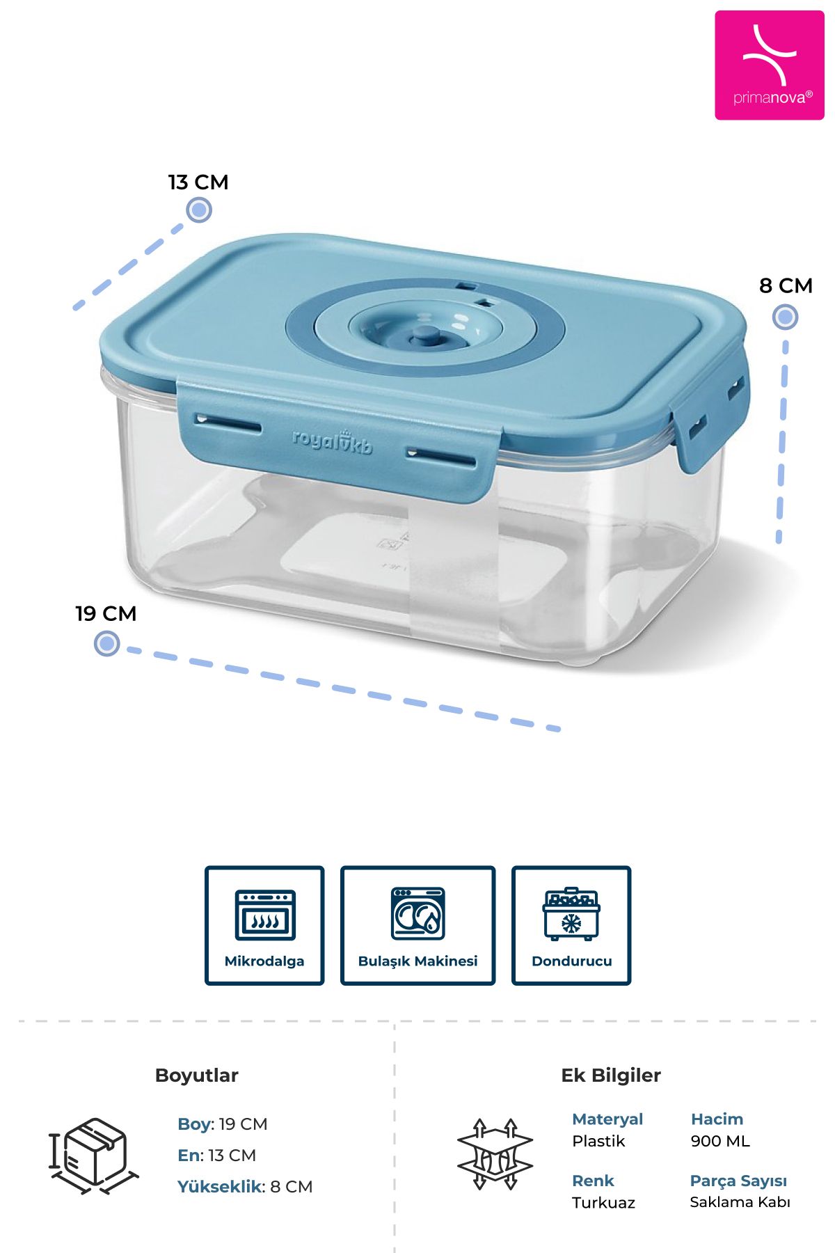 Prima Nova-Seoul Vacuum Product Storage Container 900 ml Set of 4 3
