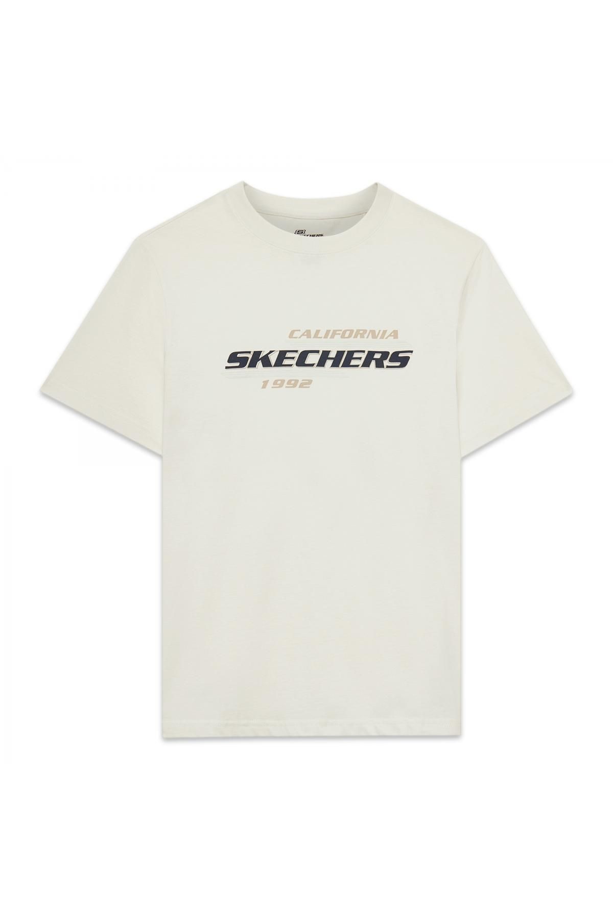 SKECHERS S2510160 M Lightweight Graphic Tee Beyaz Erkek T-Shirt