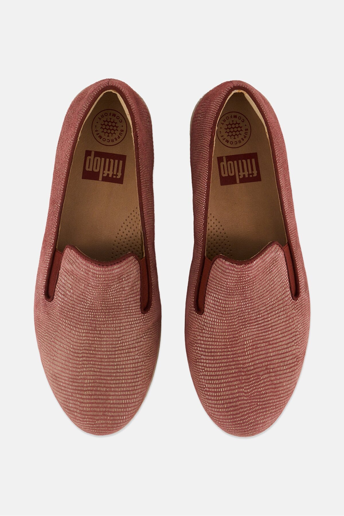 Fitflop-Women Superskate Lizard Print Slip On Shoes, Red 4