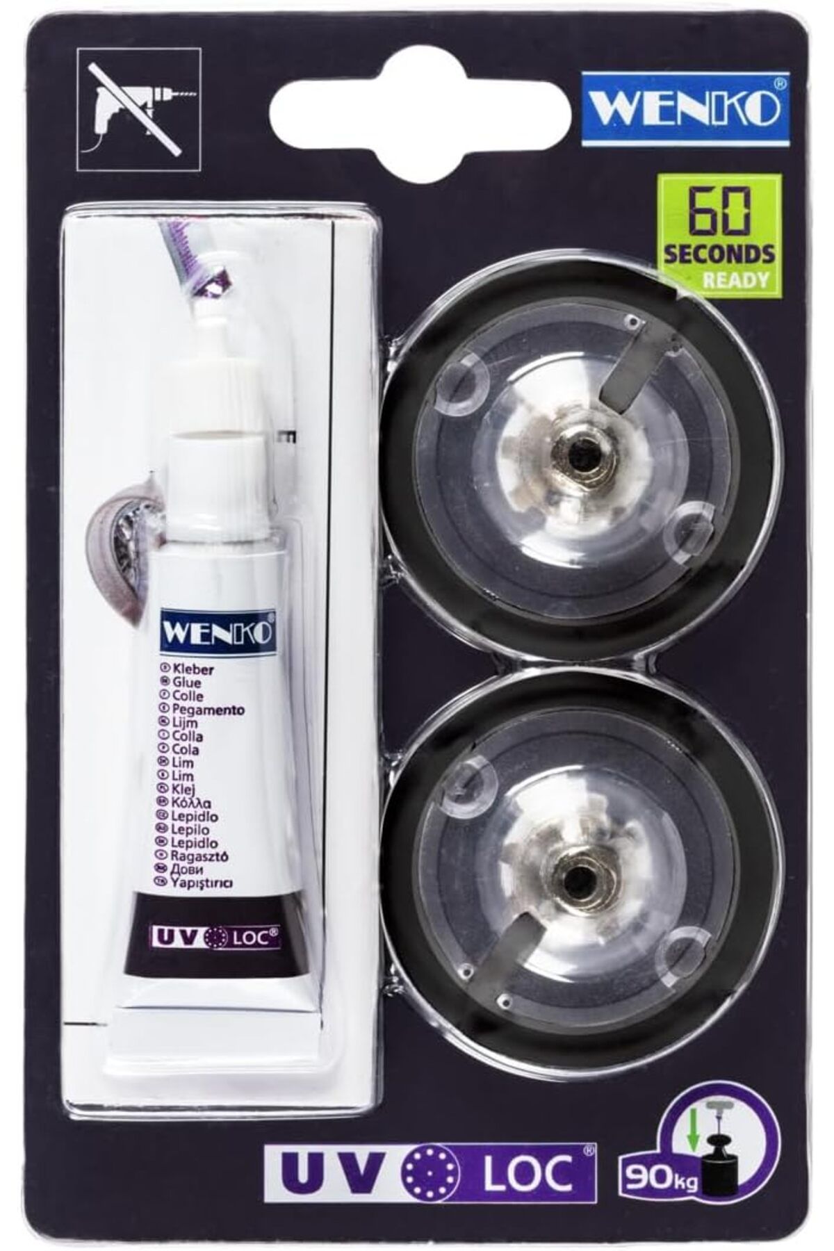 STOREMAX ekn UV-Loc duvar serileri için uygun yedek set, 2 duvar montaj plakası ve 1 özel yapıştırıcı