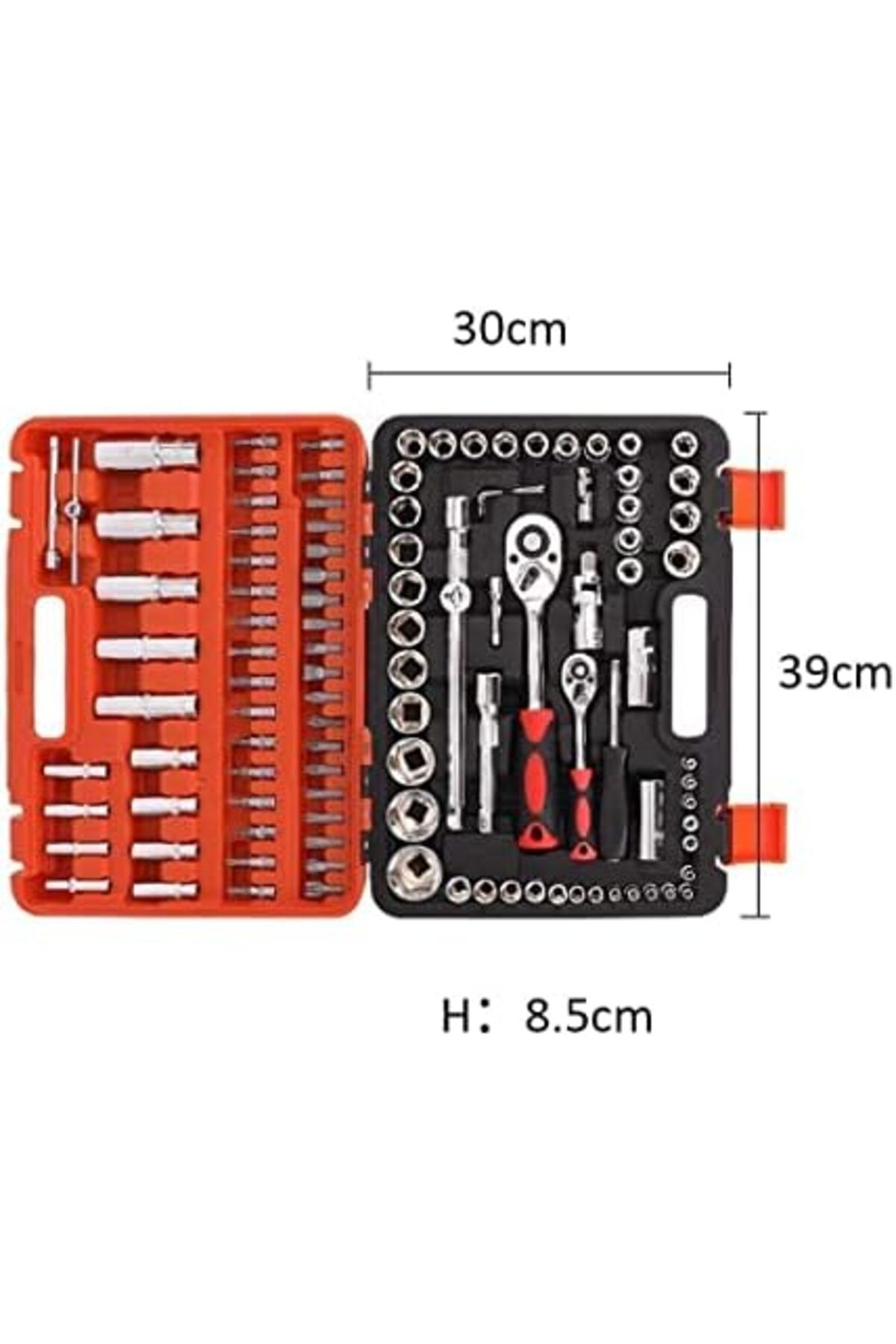 JNTRD-108PCS Mechanic Socket Tool Kit Set, 1/2" & 1/4" Drive Car Repair Wrench & Socket Set 7