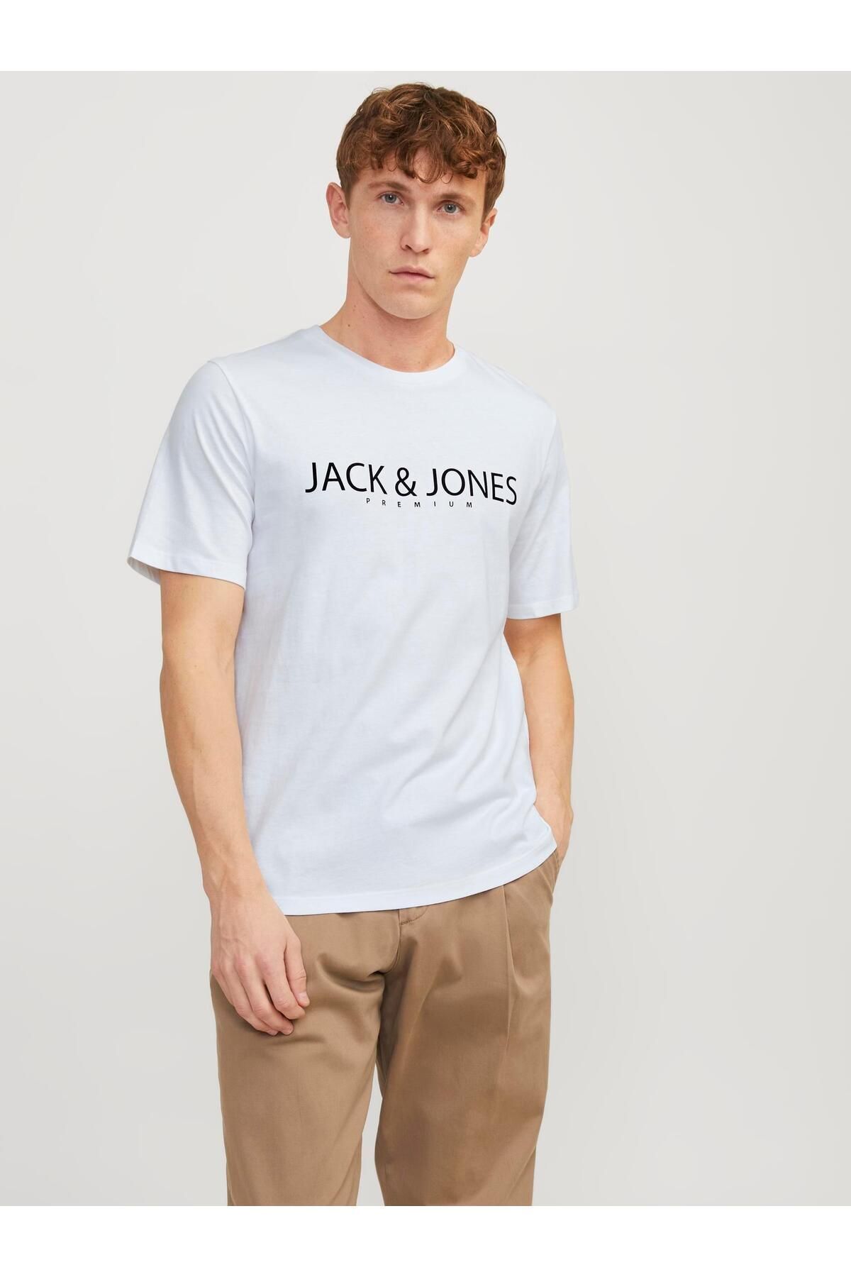 Jack & Jones-Jprblajack Ss Tee Crew Neck Fst Ln Men's White T-Shirt - 12256971 1
