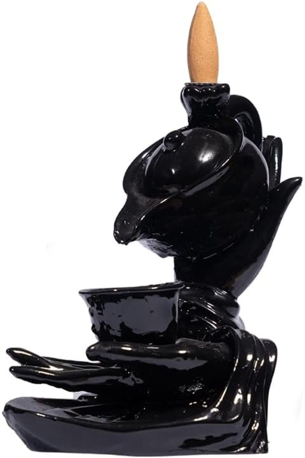 ÇAĞUR Dark Home Geri Akışlı Mistik Saraswati El Tütsülük + 2 Konik Tütsü Hediyelik konik tütsü,