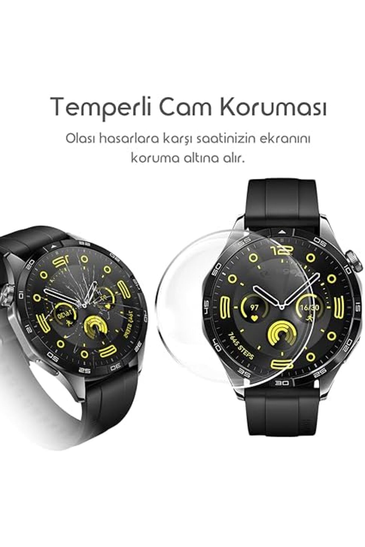 KDROĞLU plamystical Watch GT4uyumlu46mm için Kolay Uygulama Aparatlı Ekran Koruyucu 9H Sertliğinde Çizilmeye