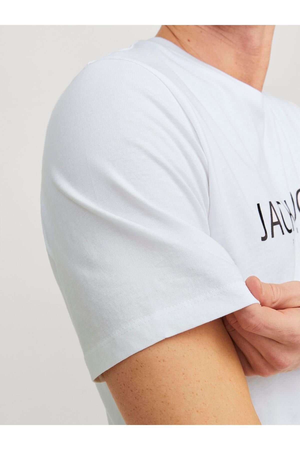 Jack & Jones-Jprblajack Ss Tee Crew Neck Fst Ln Men's White T-Shirt - 12256971 5