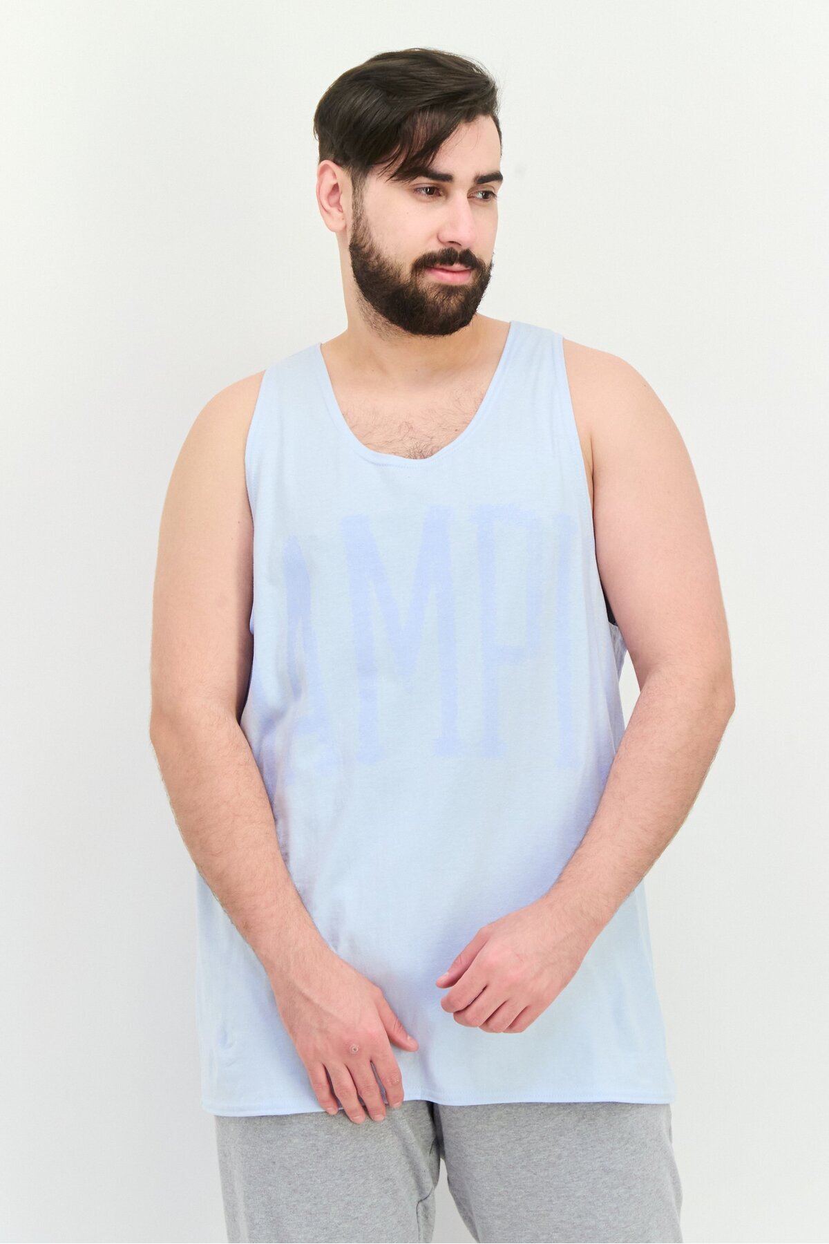 Champion-Men Sportswear Fit Sleeveless Training Vest, Light Blue 1