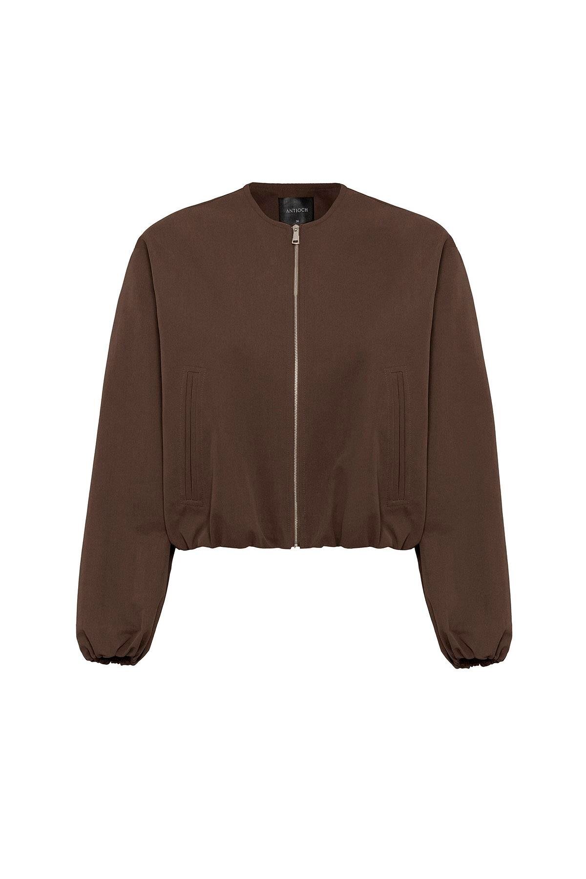 S13 Store Crop Kadın Bomber Mont görsel 5