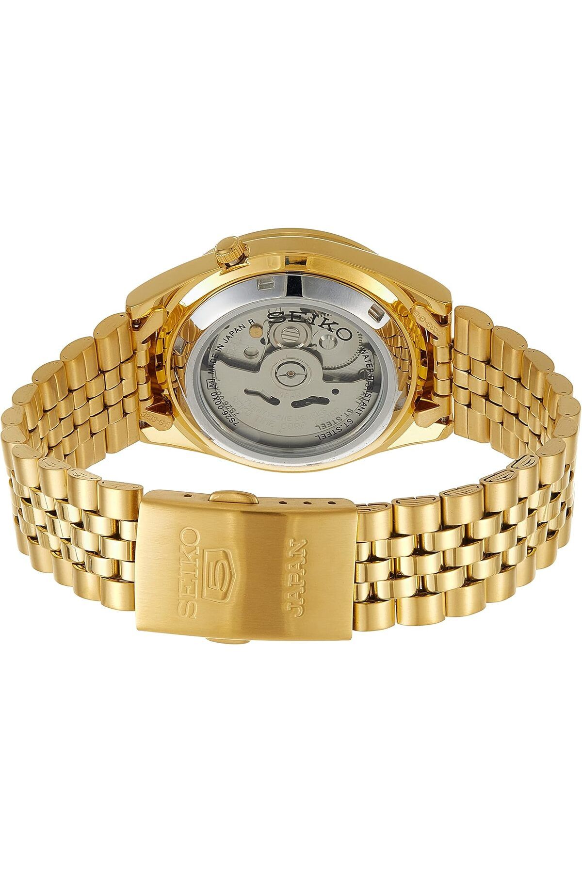 Seiko-5 SNXC50J5 Automatic Men's Watch Gold Dial, Gold-Tone Bracelet, 36mm, Day-Date Display 3