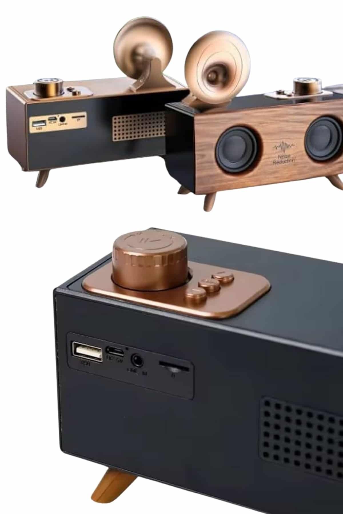 FTA TİCARET Bluetooth Nostalji Speaker Radyo Gramofon Ahşap Renk Vintage