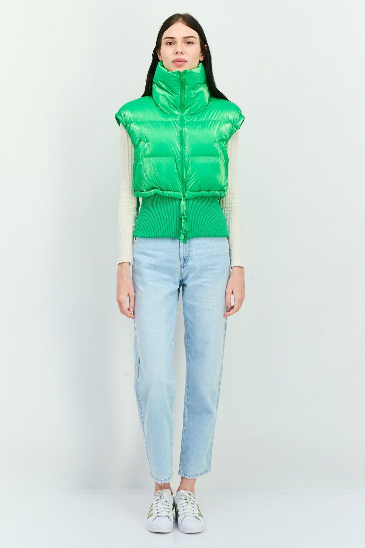 Asos 4505-Women Quilted Puffer Vest, Green 4
