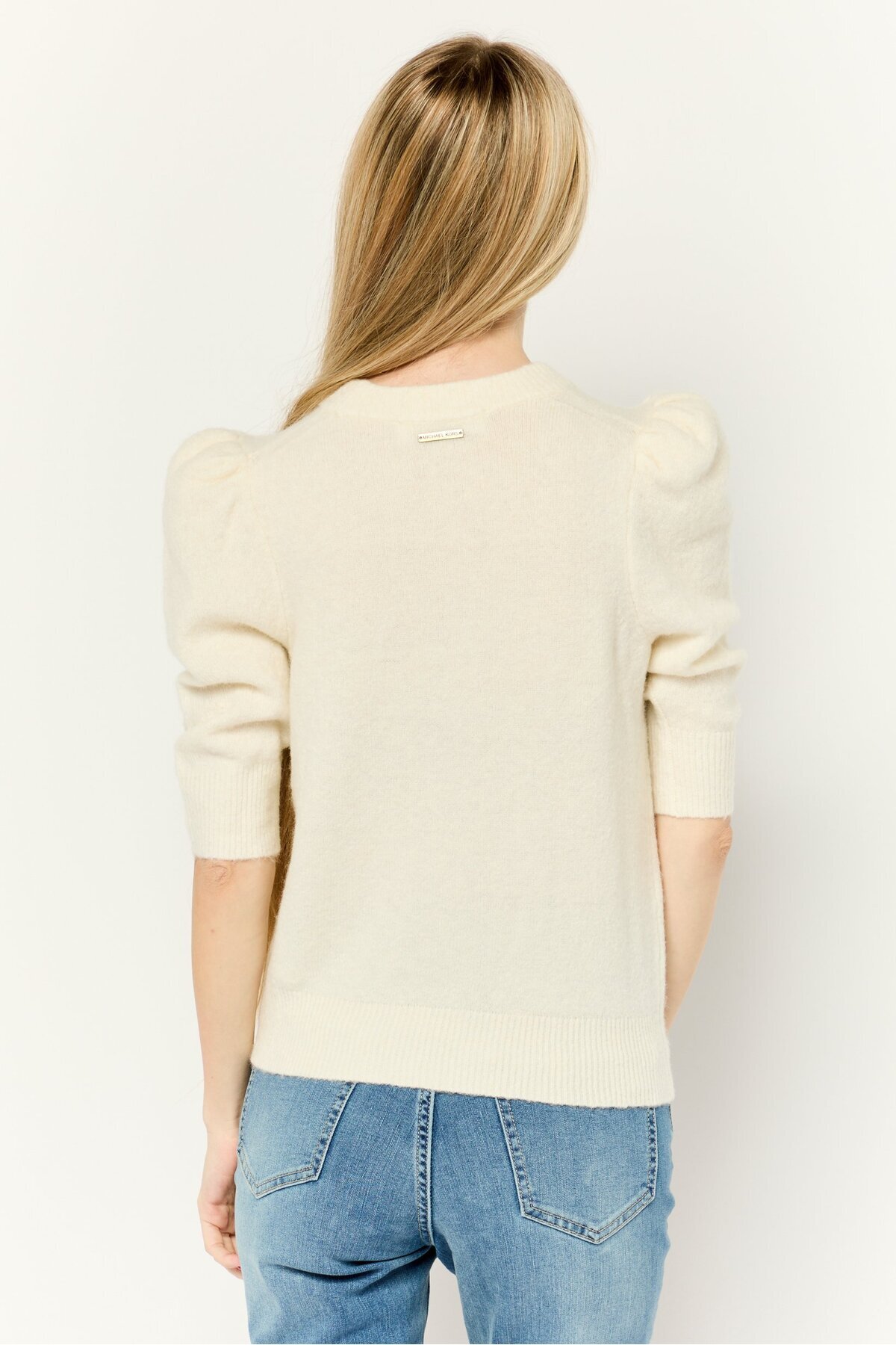 Michael Kors-Women Crew Neck Knitted Sweater, Off White 2